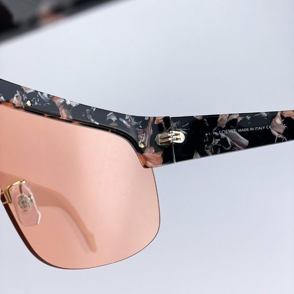 Loewe LW40034U 55S Sunglasses Shiny Coloured Havana Bordeaux Mask Shield Women main image 4